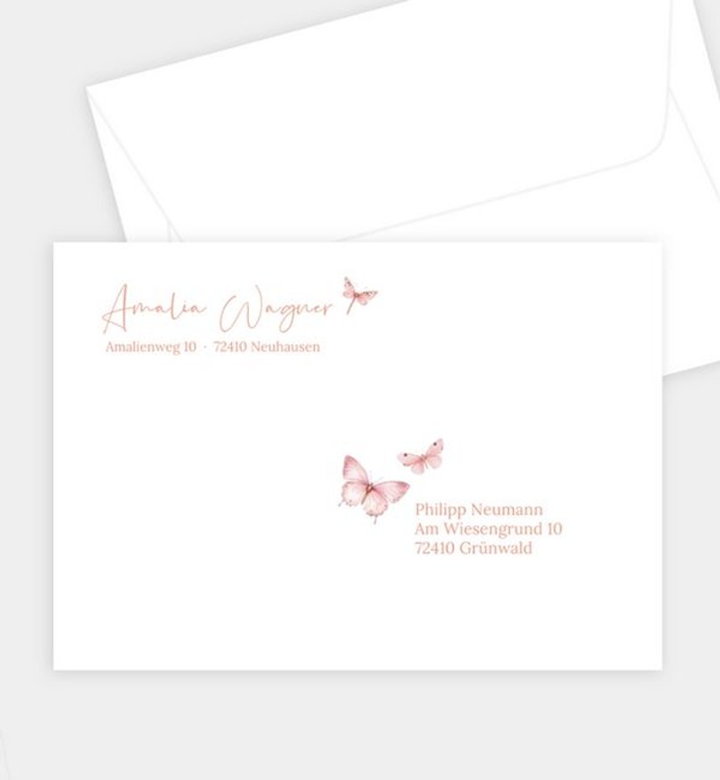 Briefumschlag Kindergeburtstag Schmetterlingsmomente