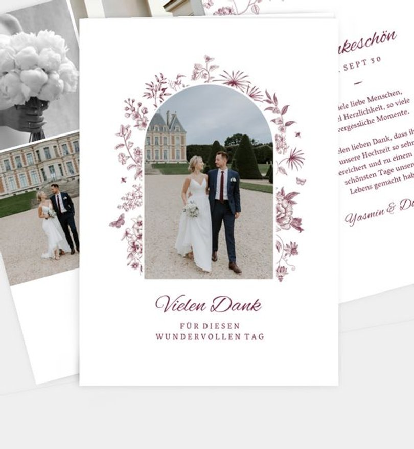 Dankeskarte Hochzeit Classic Blue