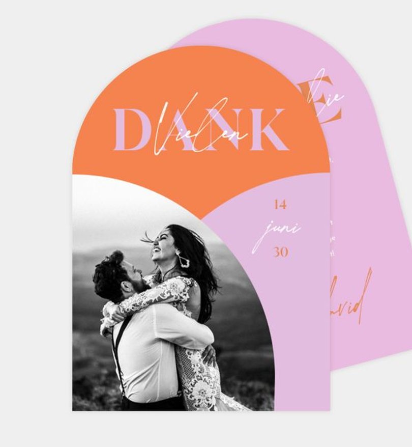 Dankeskarte Hochzeit Color Pop