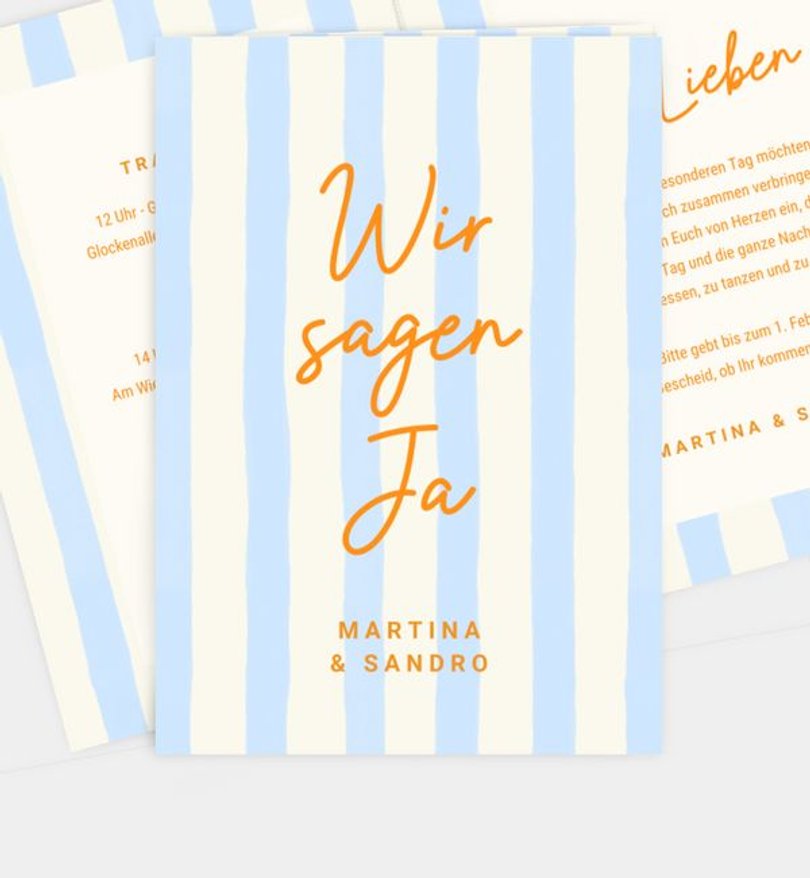 Einladungskarte Hochzeit Summer Stripes
