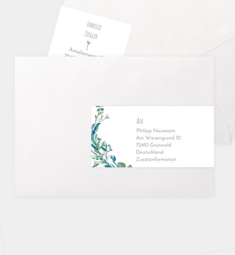 Adressaufkleber Taufe Soft Green