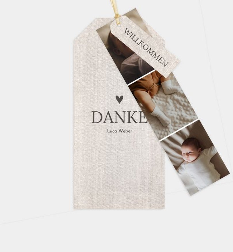 Dankeskarte Geburt Goldstück