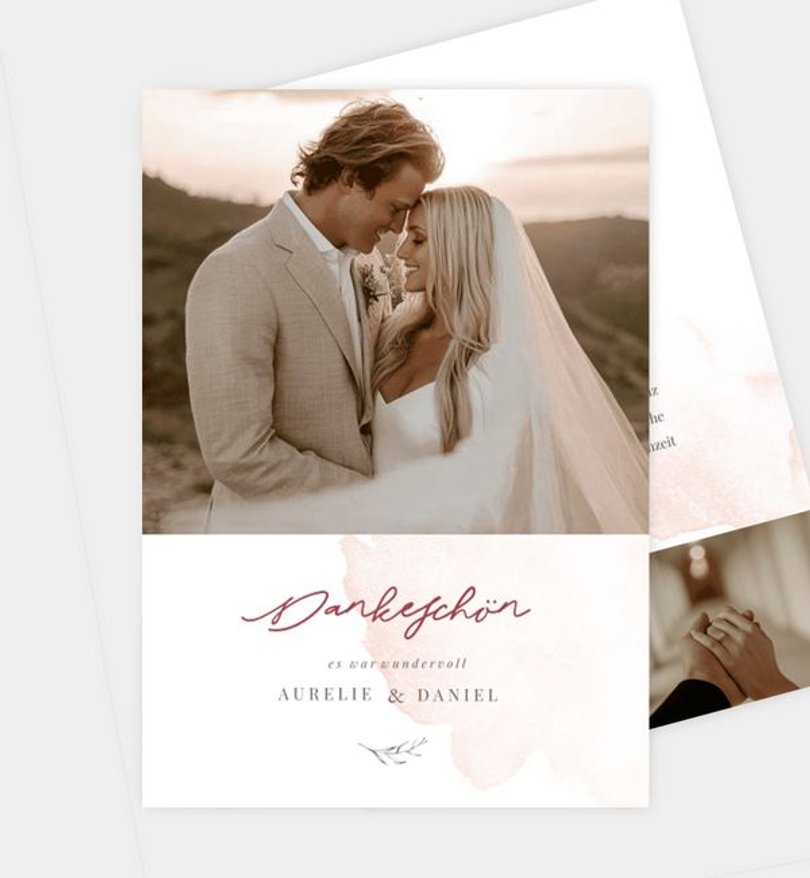 Dankeskarte Hochzeit Lovely Blush