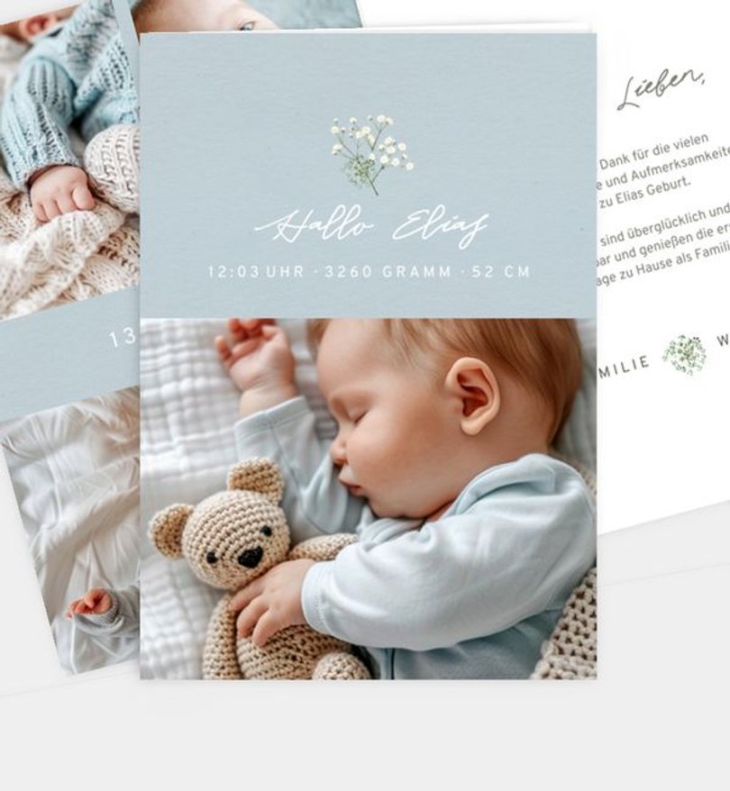 Geburtsanzeige Geburt Schleierkraut