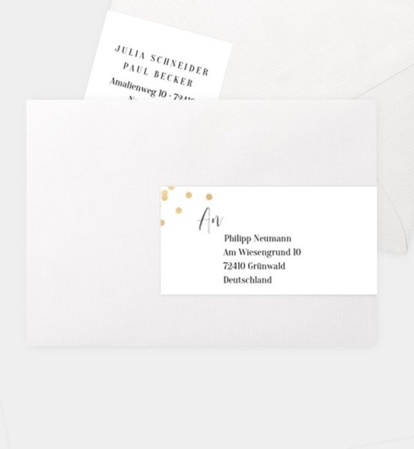 Adressaufkleber Hochzeit Confetti Love