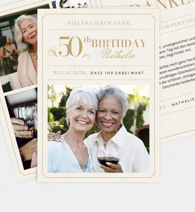 Dankeskarte Geburtstag Golden Ticket