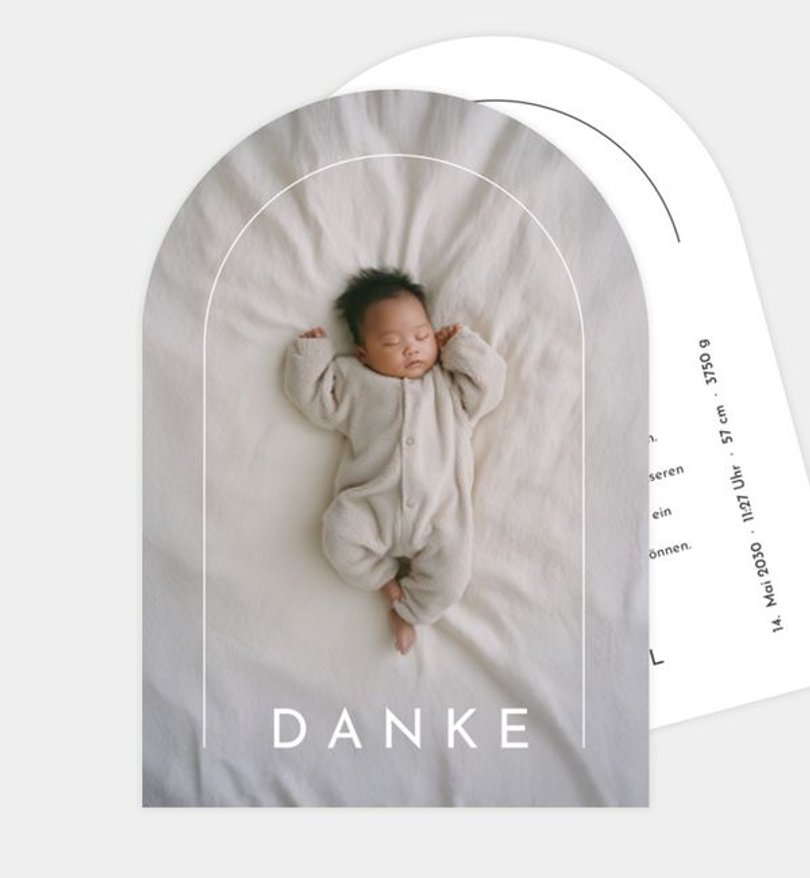 Dankeskarte Geburt Golden Beginnings