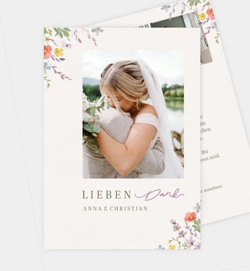 Dankeskarte Hochzeit Wildflowers