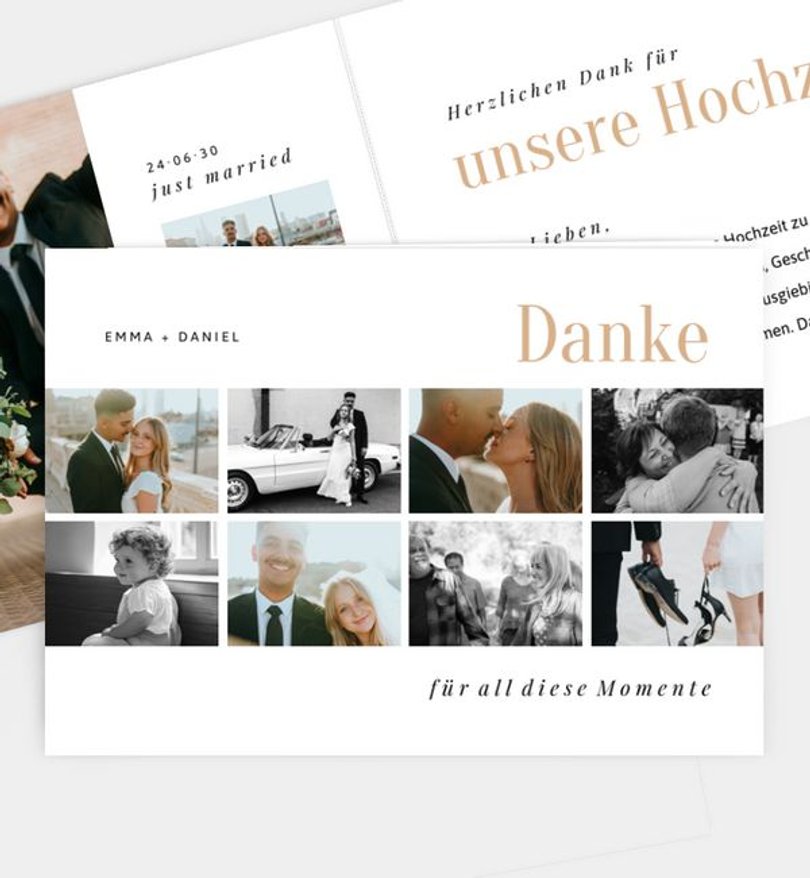 Dankeskarte Hochzeit Our Story