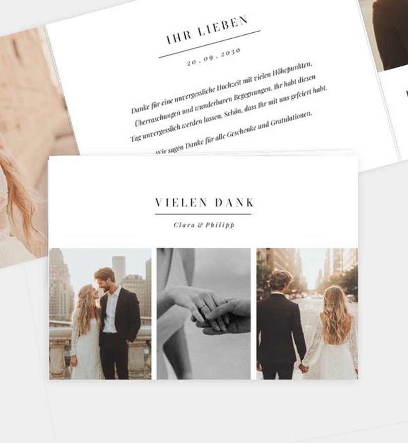 Dankeskarte Hochzeit Timeless