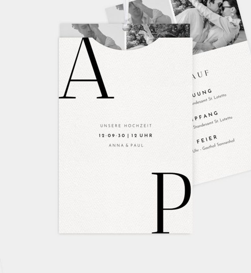 Einladung Standesamt Hochzeit Capital letters