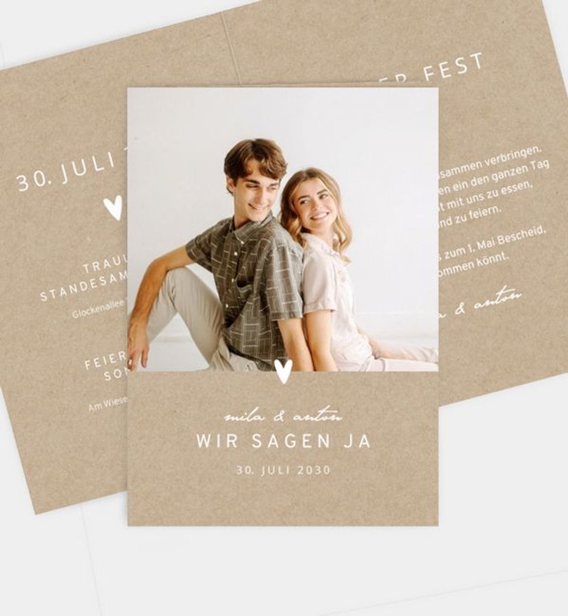 Einladung Standesamt Hochzeit Little Heart