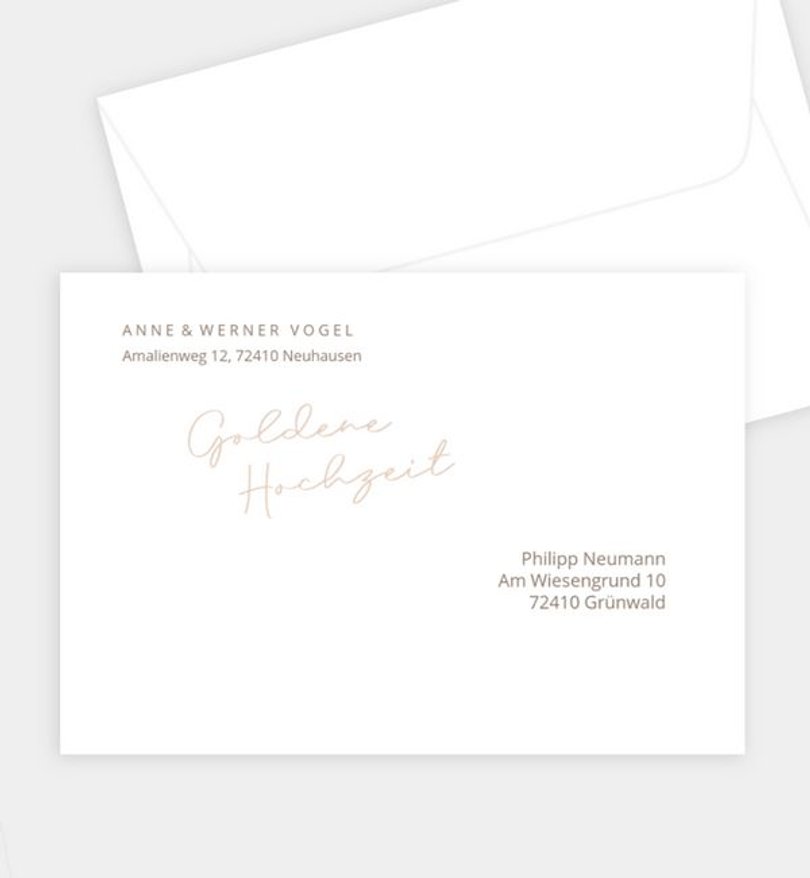 Briefumschlag Goldene-Hochzeit Elegant Anniversary