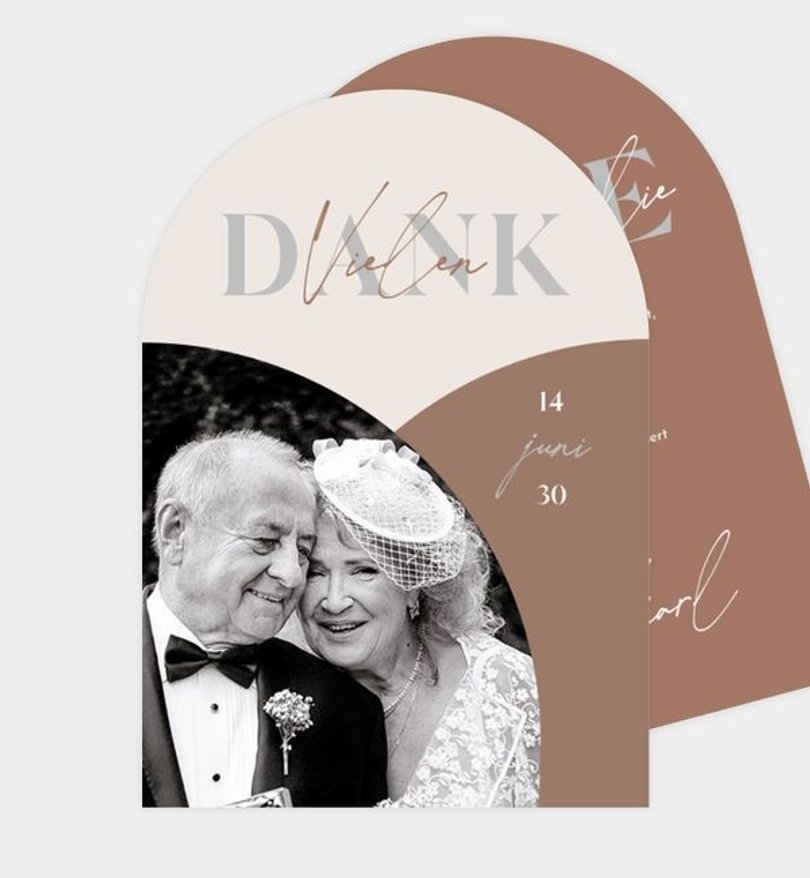 Dankeskarte Goldene-Hochzeit Color Pop