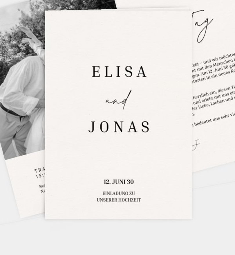 Einladung Standesamt Hochzeit Minimal Grace
