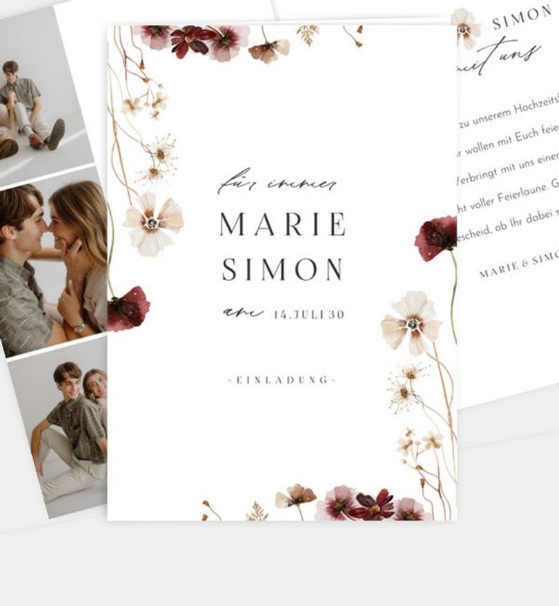 Einladung Standesamt Hochzeit Wild Flora