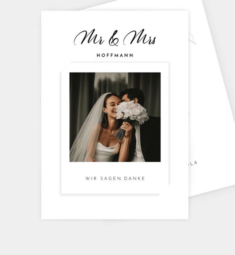 Dankeskarte Hochzeit Immer eins
