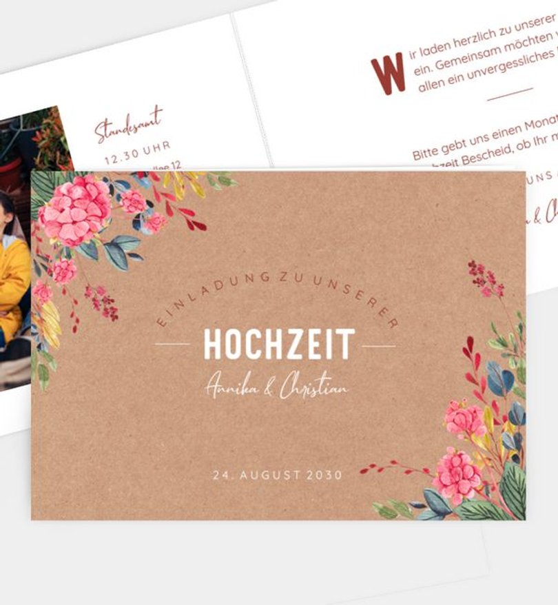 Einladung Standesamt Hochzeit Vivid Florals