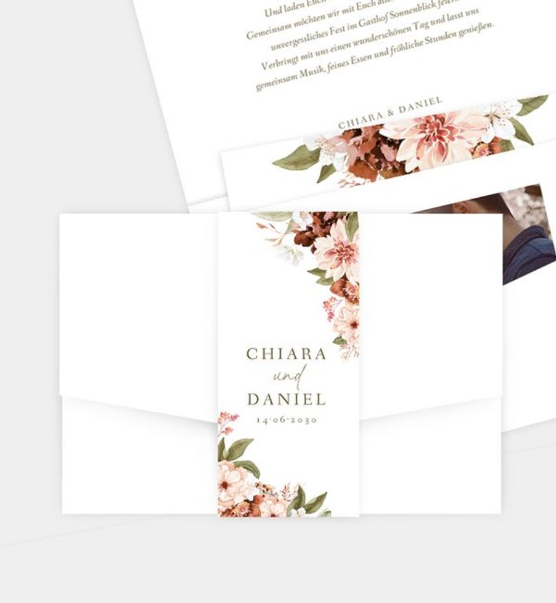 Einladung Standesamt Hochzeit Opulent Floral