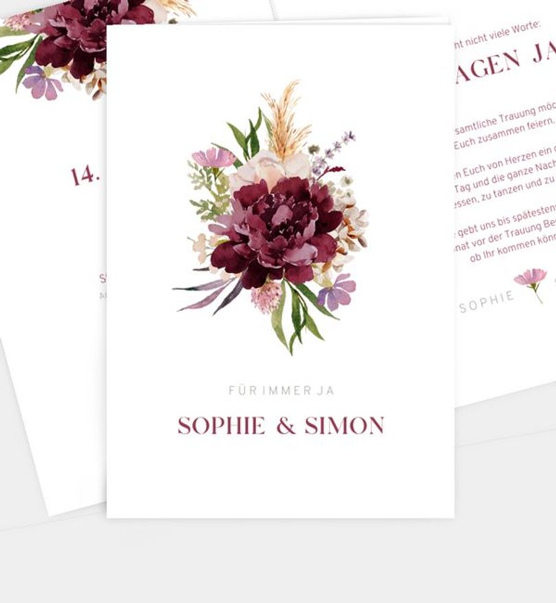 Einladung Standesamt Hochzeit Delicate Bouquet