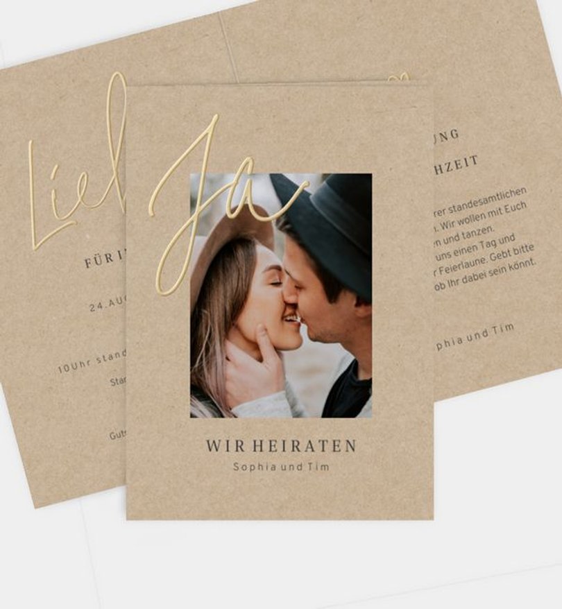 Einladung Standesamt Hochzeit Golden moments forever
