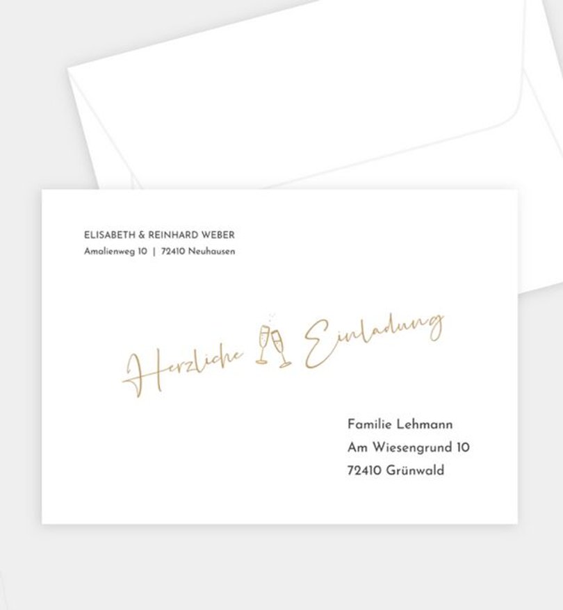Briefumschlag Goldene-Hochzeit Goldene Ära