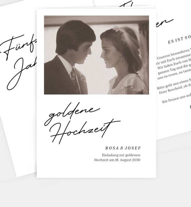 Einladungskarte Goldene-Hochzeit Lovely Years