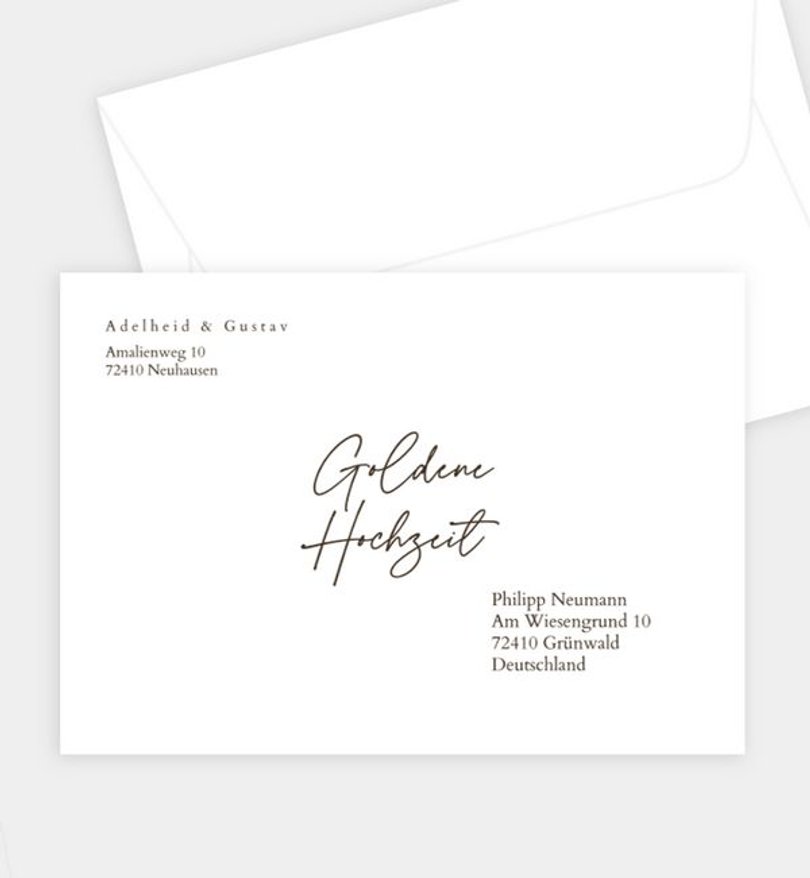 Briefumschlag Goldene-Hochzeit Retrofoto