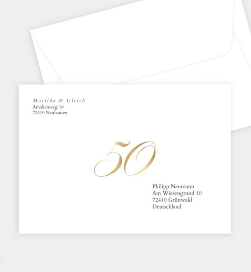 Briefumschlag Goldene-Hochzeit Jubeljahre
