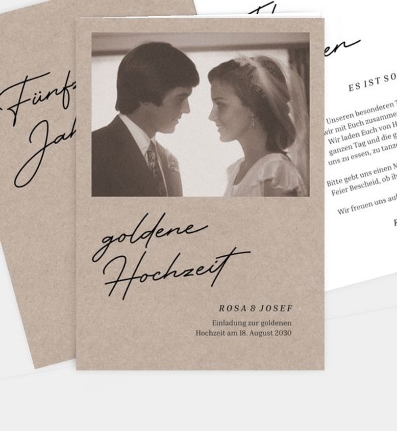 Einladungskarte Goldene-Hochzeit Lovely Years · Crafty