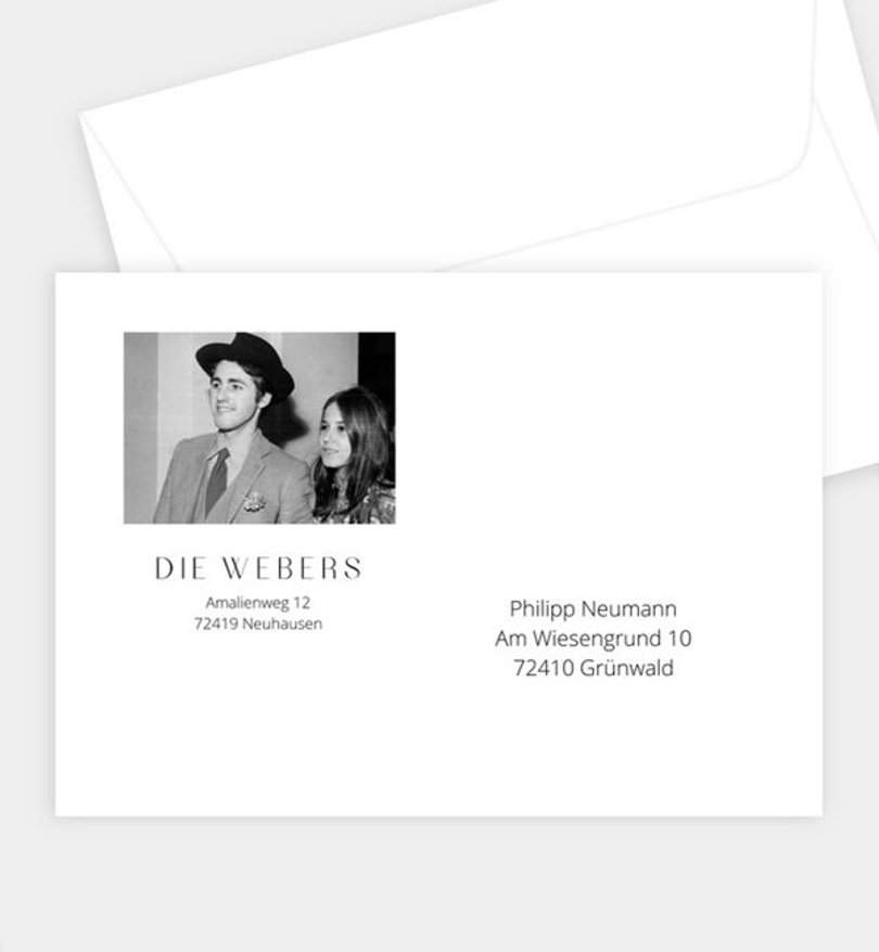 Briefumschlag Silberhochzeit Simple Love