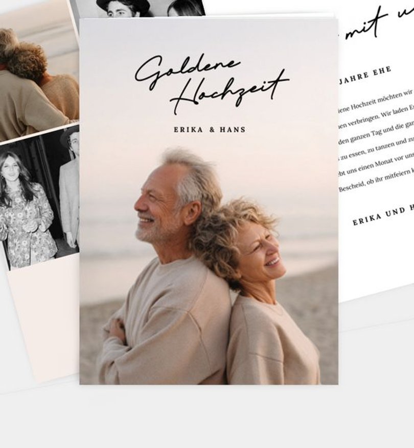 Einladungskarte Goldene-Hochzeit Ewige Treue