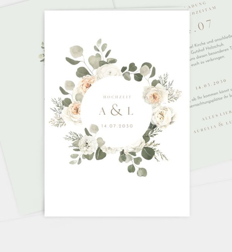 Einladung Standesamt Hochzeit Modern Eucalyptus