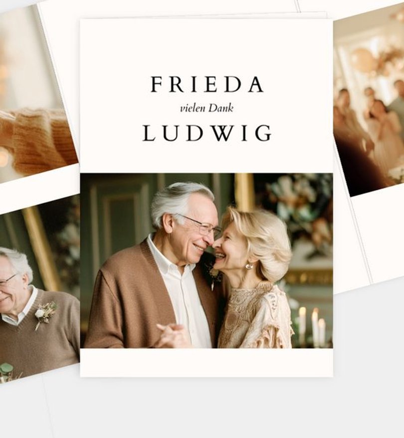 Dankeskarte Goldene-Hochzeit Pure Liebe