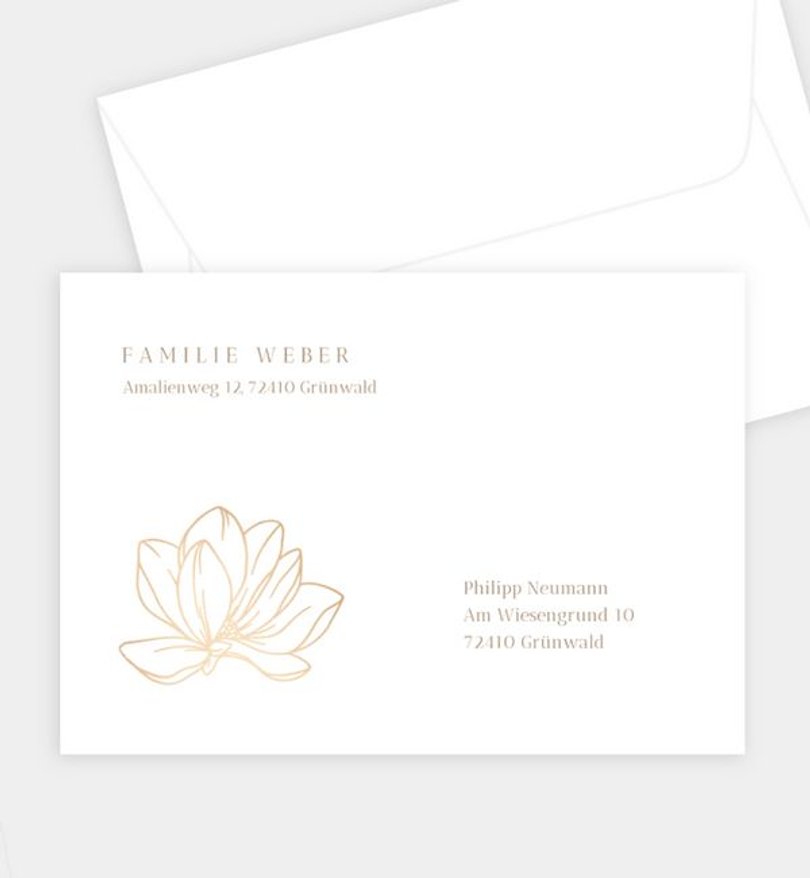 Briefumschlag Goldene-Hochzeit Golden Flower
