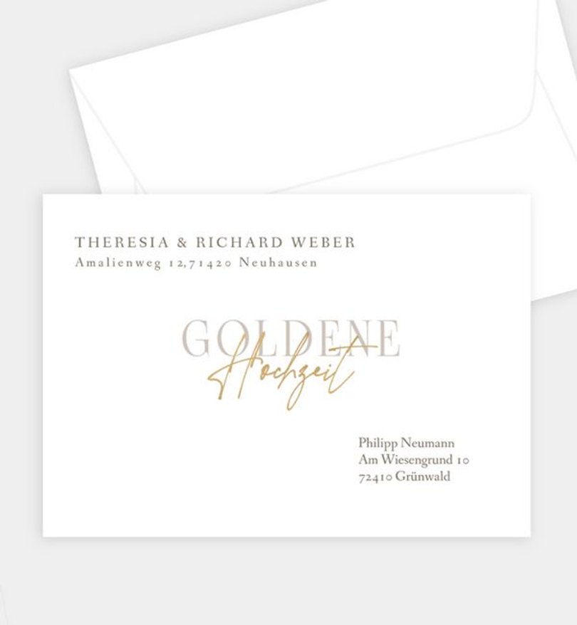 Briefumschlag Goldene-Hochzeit Goldene Jahre