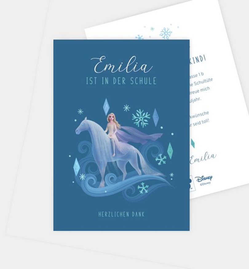 Dankeskarte Einschulung Frozen · Icy Adventure