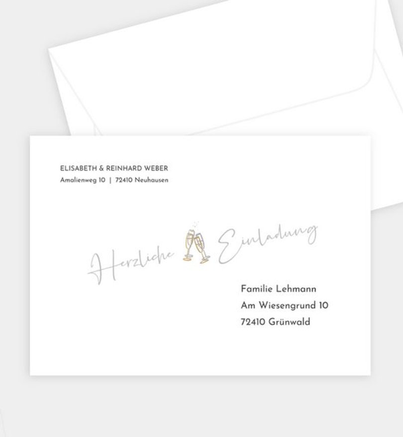 Briefumschlag Silberhochzeit Silberne Ära