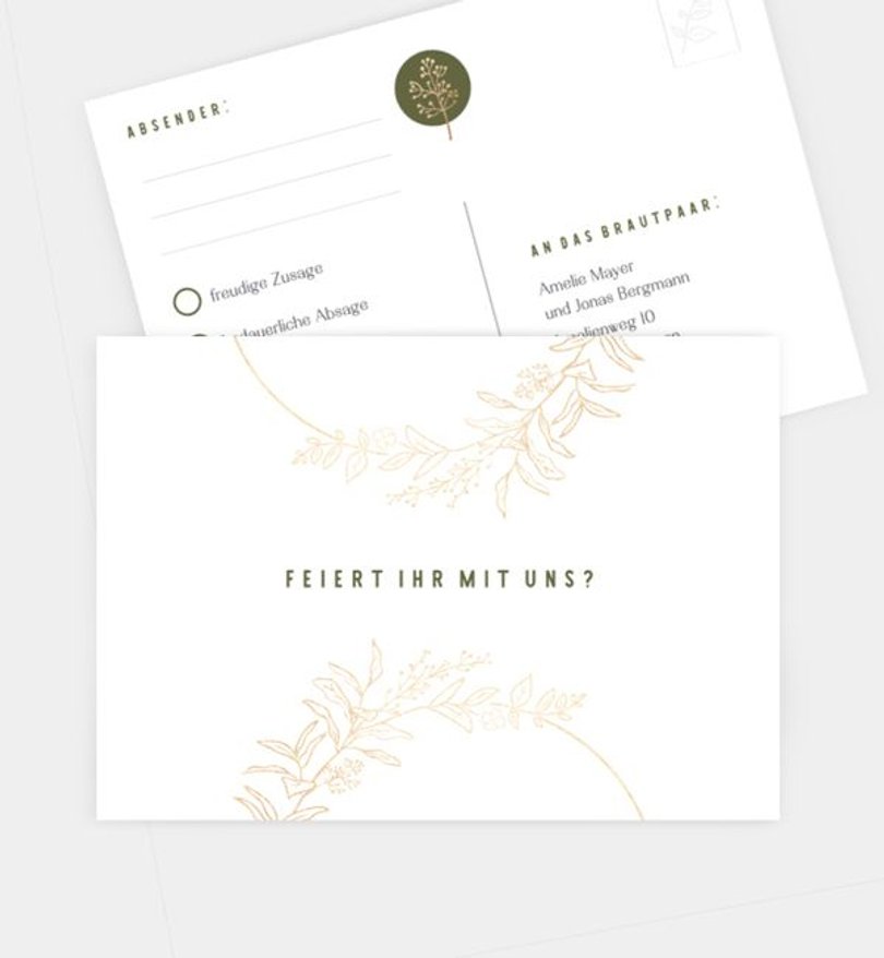 Antwortkarte Hochzeit Fioritura