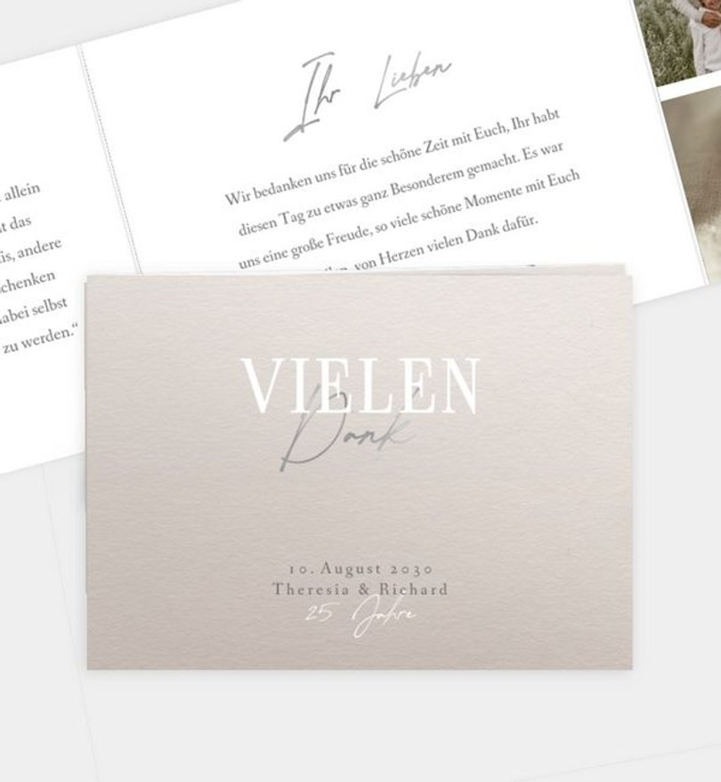 Dankeskarte Silberhochzeit Goldene Jahre