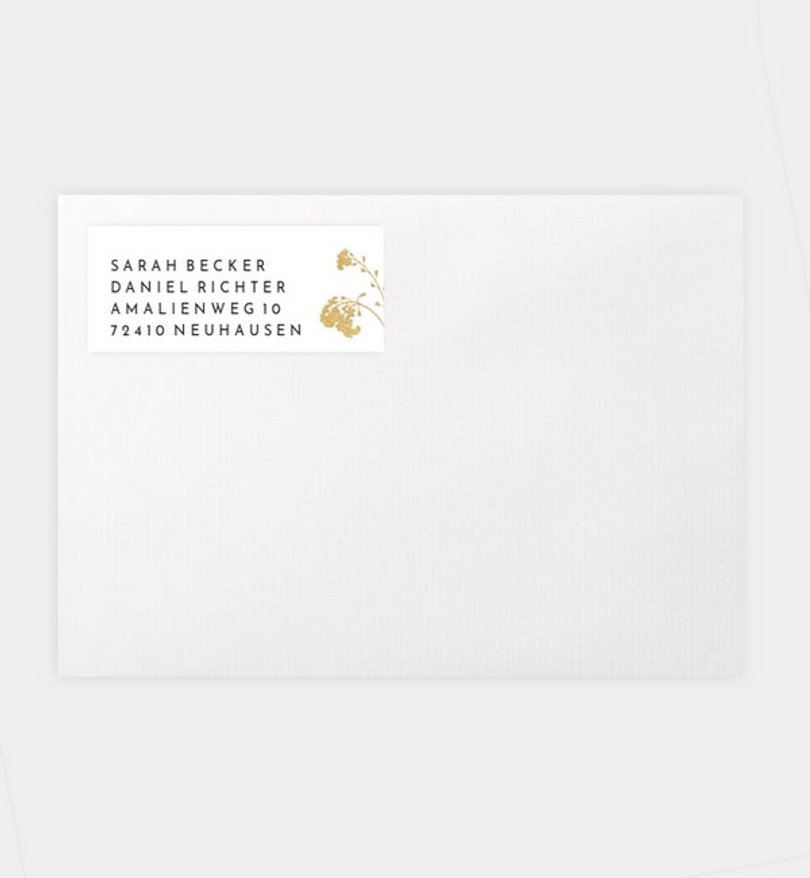 Absenderaufkleber Hochzeit Wiesenblume