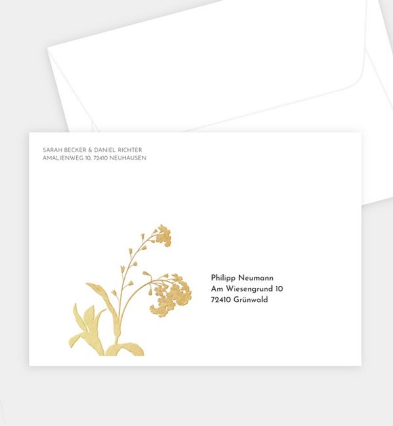 Briefumschlag Hochzeit Wiesenblume