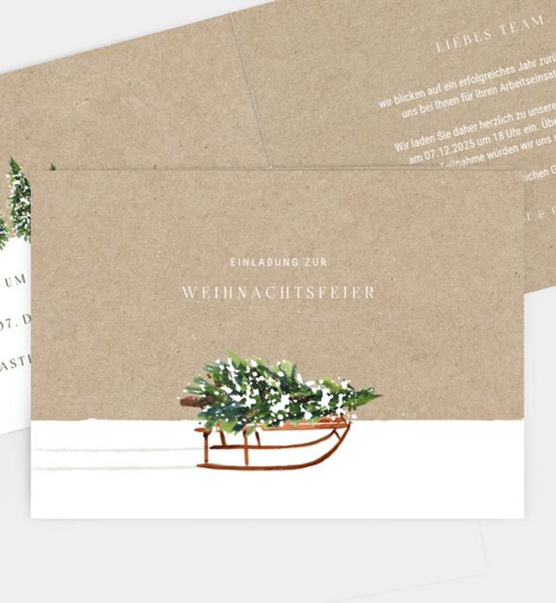Weihnachtsfeier Weihnachtsfeier Schlitten · Vintage