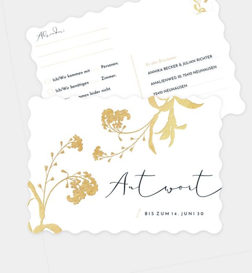 Antwortkarte Hochzeit Wiesenblume