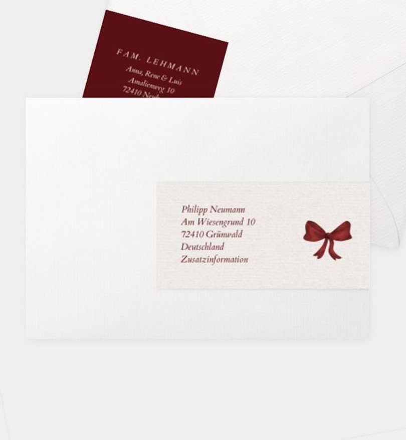 Adressaufkleber Weihnachten Elegant Bordeaux