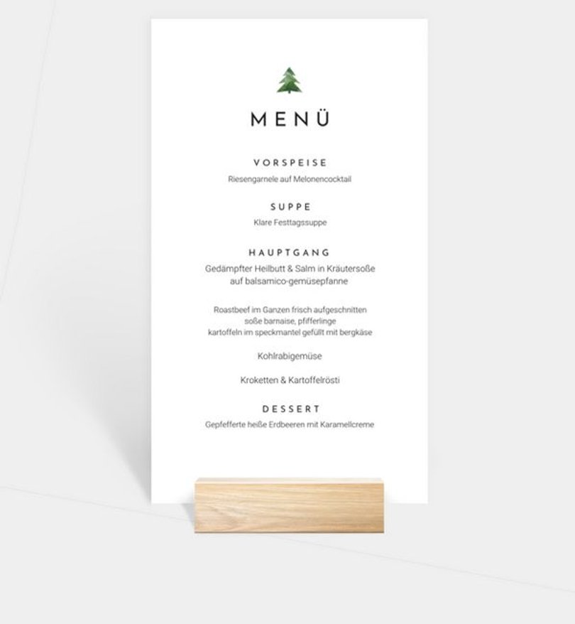 Menükarte Weihnachten Kleiner Baum
