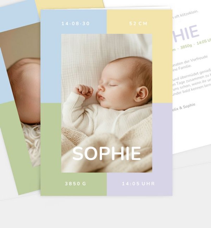 Geburtsanzeige Geburt Modern Art