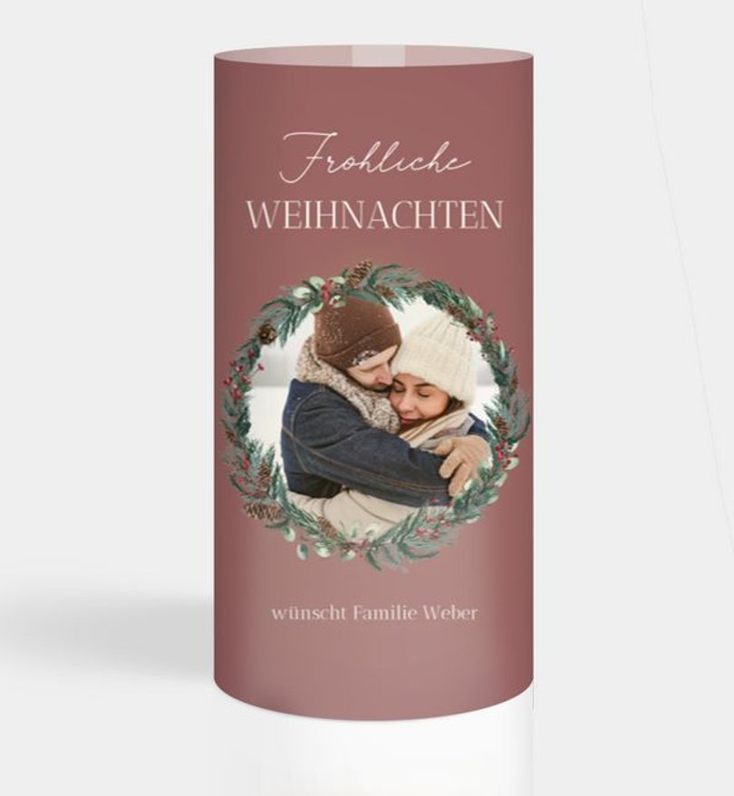 Windlichtkarte Weihnachten Adventskranz