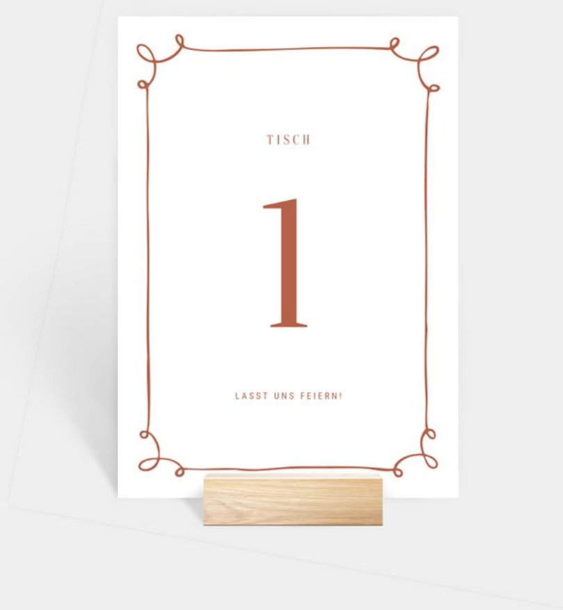 Tischnummer Hochzeit Handdrawn Frame
