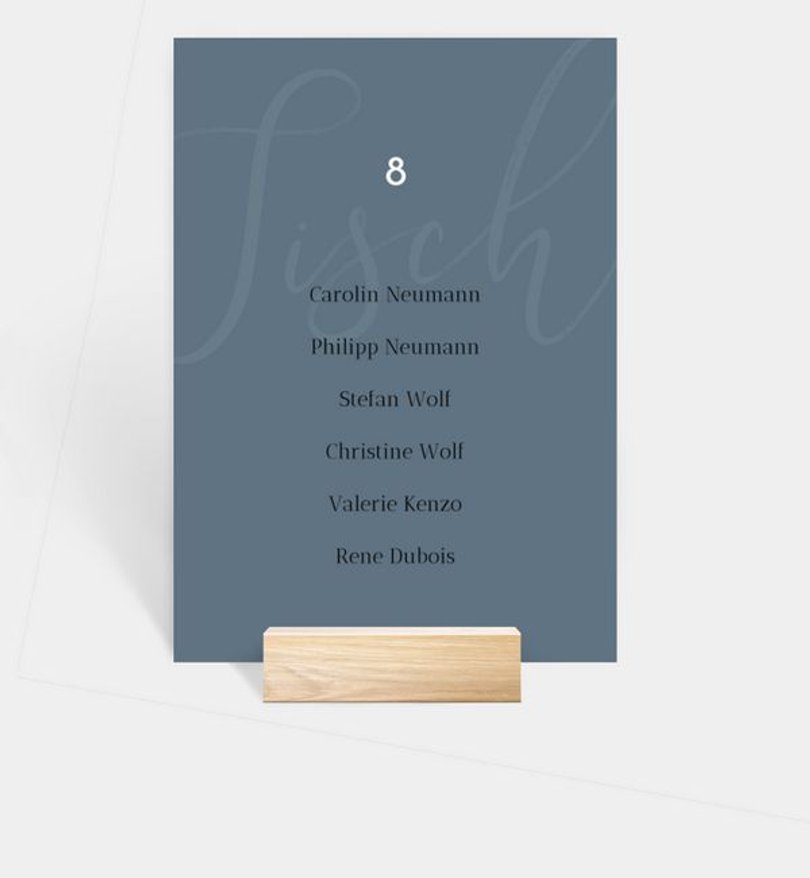 Gruppentischkarte Hochzeit Liebesbrief